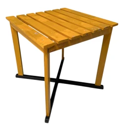 Two Art Deco Modernist Lacquered Beech Armchairs and Table, 1930s